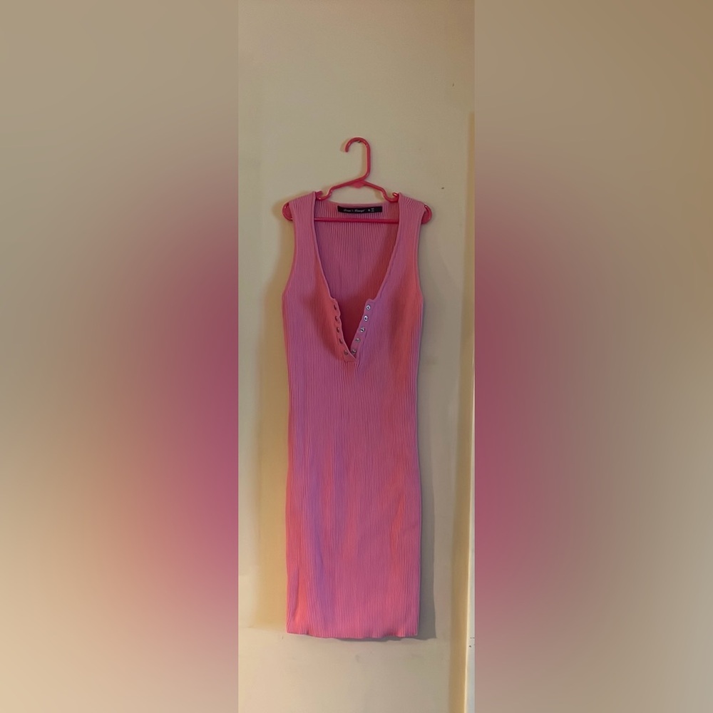 Bubblegum pink casual maxi